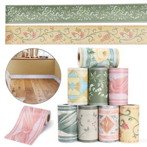 PIEPING PVC Waterproof Retro Embossing Vinyl Decals Skirting Line Baseboard Wall Border Stickers Waist Line Wallpaper