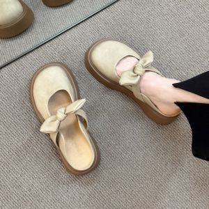 Free Shipping Baotou WomenS Casual Spring And Summer New Style Evening Sandals Perfect With Dresses Featuring A Bow And Thick Soles