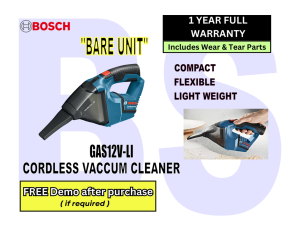 BOSCH GAS 12V-LI PRO Cordless Vacuum Cleaner. Car Vacuum. Compact dust extractor. Light Weight. Comes with crevice nozzle.