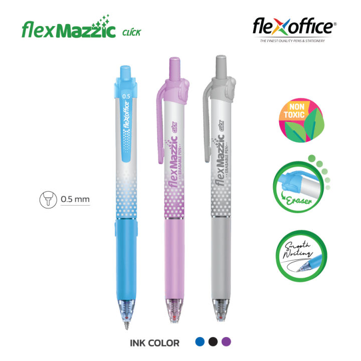 FlexOffice FlexMazzic Erasable GelPen 1/3pcs 3colors FO-GELE003 Great  for School Office