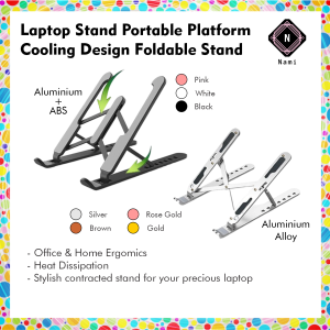 Laptop Stand Portable Platform Cooling Design Foldable Stand Adjustable Height Laptop Holder Non-Slip Notebook Stand