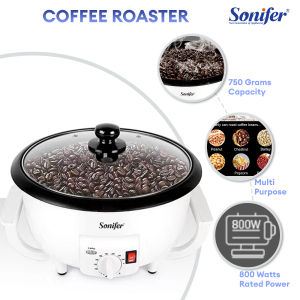 Sonifer 800W Electric Coffee Roaster - 750g Home Coffee Bean Baker with Temperature Control for Lovers