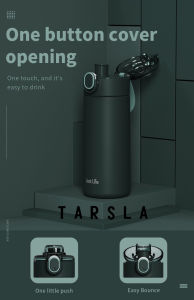 Tarsla Botol Minum Thermos J-183 Stainless 304 Handle Silicone 400 ML - Hijau