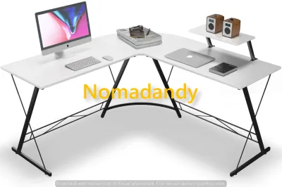 L Shape Corner Desk White Corner Desk Black Corner Desk with Monitor Rack and CPU Holder Corner Computer Desk
