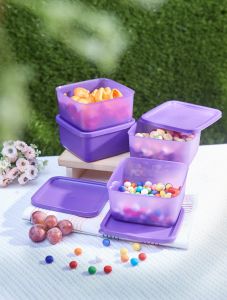 CPM Lula Junior Set of 4 pcs Ungu / Lunch box / Kotak makan plastik