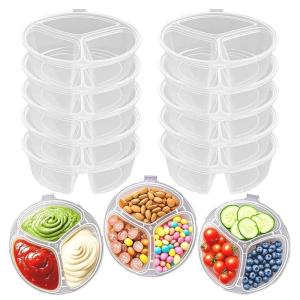 Sealed Sauce Box with Three Compartments Disposable Seasoning Container Ideal for Barbecues