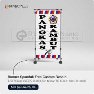 PRINT CETAK SPANDUK BANNER PANGKAS RAMBUT MODERN FREE DESAIN