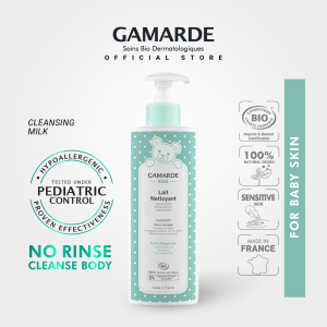 GAMARDE BEBE Organic Cleansing Milk 400ml No Rinse For Body Face Bottom Normal & Sensitive Baby Skin (LAIT NETTOYANT)