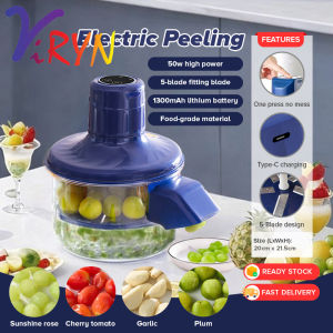 ViRYN Peeling Machine Electric Small Automatic Fruits Remover Intelligent Control Rechargeable Fruit Peeler Home Grape Garlic Peeler Machine Pengupas Elektrik