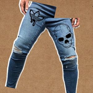 Celana Panjang Jeans Ripped Style Bahan Blue Denim