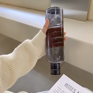 500ml cốc nước với mốc đánh dấu thời gian xách tay Dung tích lớn trong suốt Chai Nước chai nước thể thao