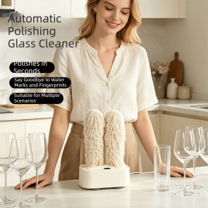 YANGS Dual Brushes Electric Glass Washer with Suction Base Automatic Glass Polisher Machine Drying Machine High-premium Wine Glass Polisher Residential