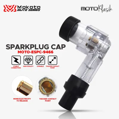 MOKOTO ELITE SERIES TRANSPARENT SPARK PLUG CAP FOR MOTORCYCLE (RECOMMENDED FOR RACING) 1PC SPEEDMOTO MOTO-ESPC-9466