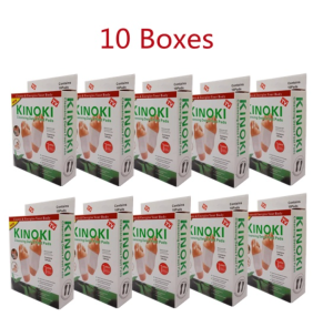 10 boxs (100pcs.) ORIGINAL Kinoki Cleansing Detox Foot Pads-Toxins Remover for Men and Women | Foot Pads for Your Health Care Premium Natural Foot Patches | Adhesive Foot Pads for Foot Pain Relief | Eliminator Unpleasant Odors of Feet