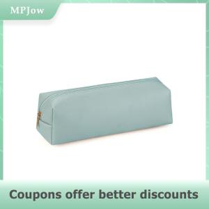 【MPJow】 Student School Supplies Large Capacity PU Leather Pencil Bag Stationery Holder Case Storage Box Zipper Pencil Pouch