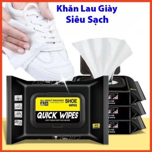 Bịt 12 Khăn ướt Lau Giày Màu đen siêu sạch