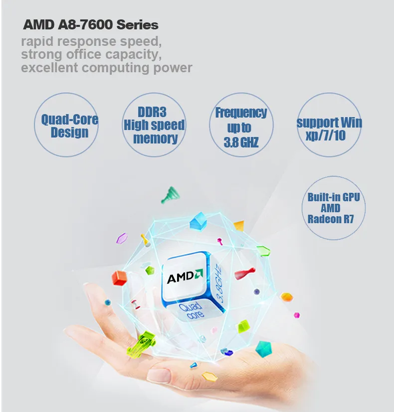 AMD Cpu System Unit Computer Set Pc Cpu Desktop Computer AMD A8