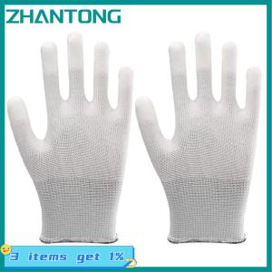 ZHANTONG 12 Pairs Car Vinyl Wrap Gloves Polyester PU Coated Fingertip Anti-Static Gloves Dust-Free Window Tint Working Gloves