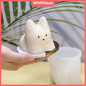 WHPHous Pudding Cat Candle Molds Silicone DIY Abstract For Making Aroma Soy Wax Handmade Soap Clay Plaster Epoxy Resin Festival Gifts