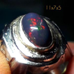CINCIN BATU KALIMAYA BLACK OPAL TRANSLUCENT ASLI BANTEN