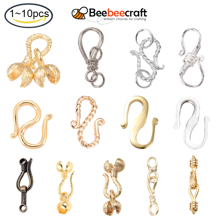 Jaz's Combo of Golden Finish S-Hook Eye Clasp 50 pcs,Lobster 50 pcs & Jump  Ring 100 pcs for Jewellery Making-Jewellery Finding-for Necklace Making :  Amazon.in: Home & Kitchen