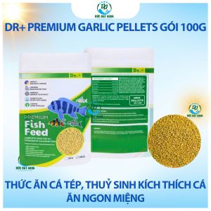 Thức ăn cá cảnh tép cảnh thuỷ sinh kích thích cá ăn ngon miệng gói 100g Dr+ Premium Garlic Pellets