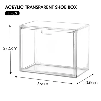 HXR Large Stackable Transparent Shoe Box Acrylic Shoe Rack Large-Capacity Storage Box Magnetic Shoe Cabinet Storage Cabinet Display Box Shoebox Magnet Magnetic Opener 鞋盒