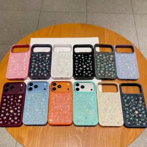 Luxury Glitter Diamond Phone Case for iPhone Air 16 15 14 13 17 18 Pro Max Bling Pearls Rhinestones DIY Pretty Girly Gift Cover