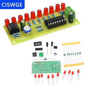 [COD] CISWGE Led Chaser chảy nước ánh sáng NE555 mô-đun + cd4017 PCB board DIY Kit