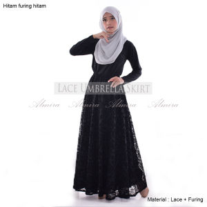 Rok Brokat Brukat  Panjang  Model Payung Lebar Pesta  Kondangan Mewah Elegan Lace Umbrella Skirt