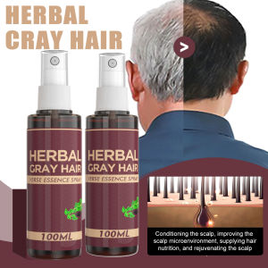 codPolygonum Multiflorum Scalp Serum Essence Spray Grey/White Back To Black Scalp Hair Root Repairing Serum Conditioner Hair Care