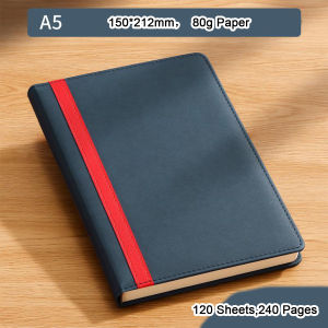 (สามารถแกะสลักโลโก้ได้) สมุดโน๊ตปกหนัง A5 สำหรับนักเรียน ไดอารี่ สมุดโน๊ตธุรกิจ สมุดบันทึกการประชุมการทำงาน สมุดคู่มือ หน้ากระดาษมีเส้น 120 แผ่น 240 หน้า