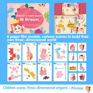 Kids 3D Origami Muti-Themes Papercrafts Dinosaur Princess Paper Folded Games Toys For Children Girl Boy