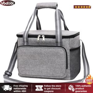 [VTO] Insulated Lunch Bag with Adjustable Strap Portable Lunch Box Lunch Cooler Tote for Work Outdoor Picnic Trips