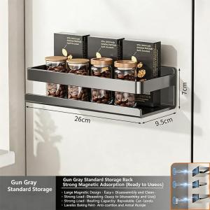 Warm.home-MY Magnetic Fridge Organizer Shelf Detachable No Drill Strong Hold Space Saving Rak Peti Sejuk Dapur Rumah Tangga