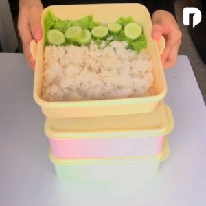 RANTANG SUSUN PLASTIK MEDINA TROPIC SNAP & STACK LUNCH SET PASTEL TEBAL & ANTI TUMPAH