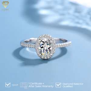 Lore Jewellery - Cincin Moissanite Lapis Emas 18K - Adeline Oval Shaped Moissanite Ring 1.0 Carat [GRA Certificated and After Sales Warranty]