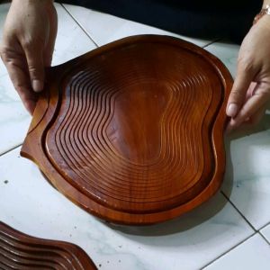 Kranjang / Tempat Buah (LA) Ukuran Besar Panjang 28 cm Lebar 20 cm Cantik dan Simple Bisa Dilipat Dari kayu Jati
