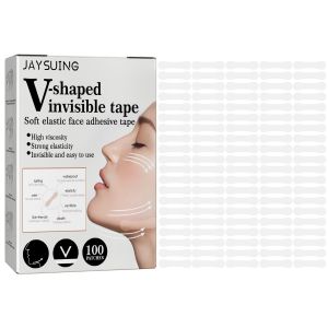 Jaysuing V Shaped Face Tape Lift Tools Face Label Lift Up Sticker Adhesive Tape Waterproof V Shape Breathable Makeup Adhesive Tape Invisible Lifting Tighten Chin Makeup Tool (100pcs/box)