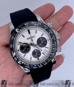 Stainless Steel Dial Modified 40mm Quartz Watch Dial Strap Sapphire Flat Mirror Glass for Japan Vk63 Movement with s logo