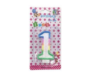 Lilin Angka Ulang Tahun Gliter Rainbow rain bow Murah