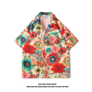 Summer Hawaiian Style Floral Shirt Beach Casual Blouse Vacation Holiday Top