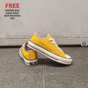 OBRAL SEPATU SNEAKERS CONVERSEEEE 70S LOW BLACK WHITE SOL GLOSSY IMPORT QUALITY 36-43 SEPATU SEKOLAH HITAM PUTIH MURAH KANVAS 100%
