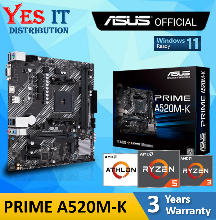 Asus Prime A520m K Am4 Amd Socket Matx Motherboard Amd Ryzen邃 3000 Asus Prime A520m K Am4 Amd Socket Matx Motherboard Amd Ryzen邃 3000