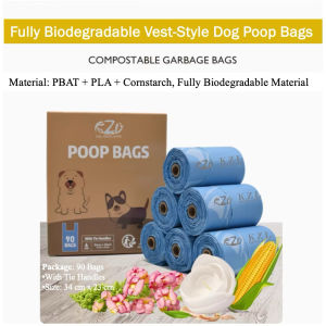 【1 Roll Introductory Pack】KZL 100% fully biodegradable Dog poop bag Plastic bag Poo bag Pet waste bags Puppy trash
