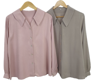 LVL - Kemeja Wanita Daviena Size XXL Blouse Jumbo Terbaru Atasan SHirt Blus Cewek Bigsize