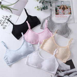 OK Bra Women Cotton Simple Lingerie Girl Student Type Bra Without Steel Ring Comfortable Healthy Cup Adjustable Underwear