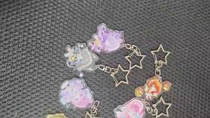 8Pcs/Lot Game Cute Cartoon Character Acrylic Keychain Hyacine Cifera Demiurge Helektra Figures Pendant Keyring gift