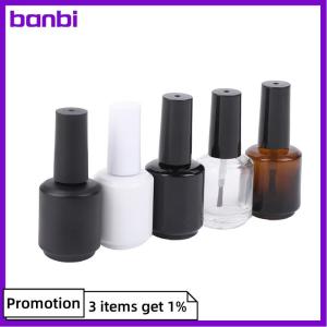banbi 15ml Transparent Glass Nail Polish Bottle Empty With Lid Brush Cosmetic Containers Nail Glass Bottles With Brush