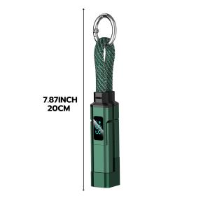 4-in-1 Fast Charging Data Transfer Keychain Travel Portable Fast Charging Cable with V/A/W Display USB Type-C Lanyard Date Cable for All Phones